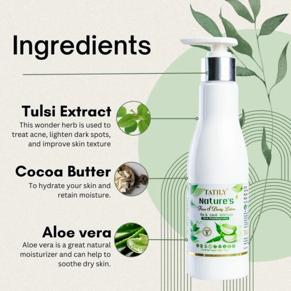 Nature's body lotion Ingredients